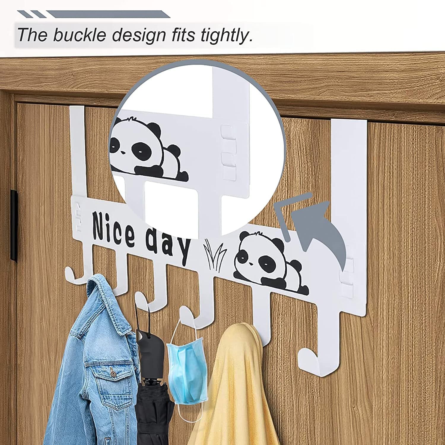 Heavy-Duty Carbon Steel Door Hook Hanger Rack (1 pc / 6 Hook / White) thumbnail 4