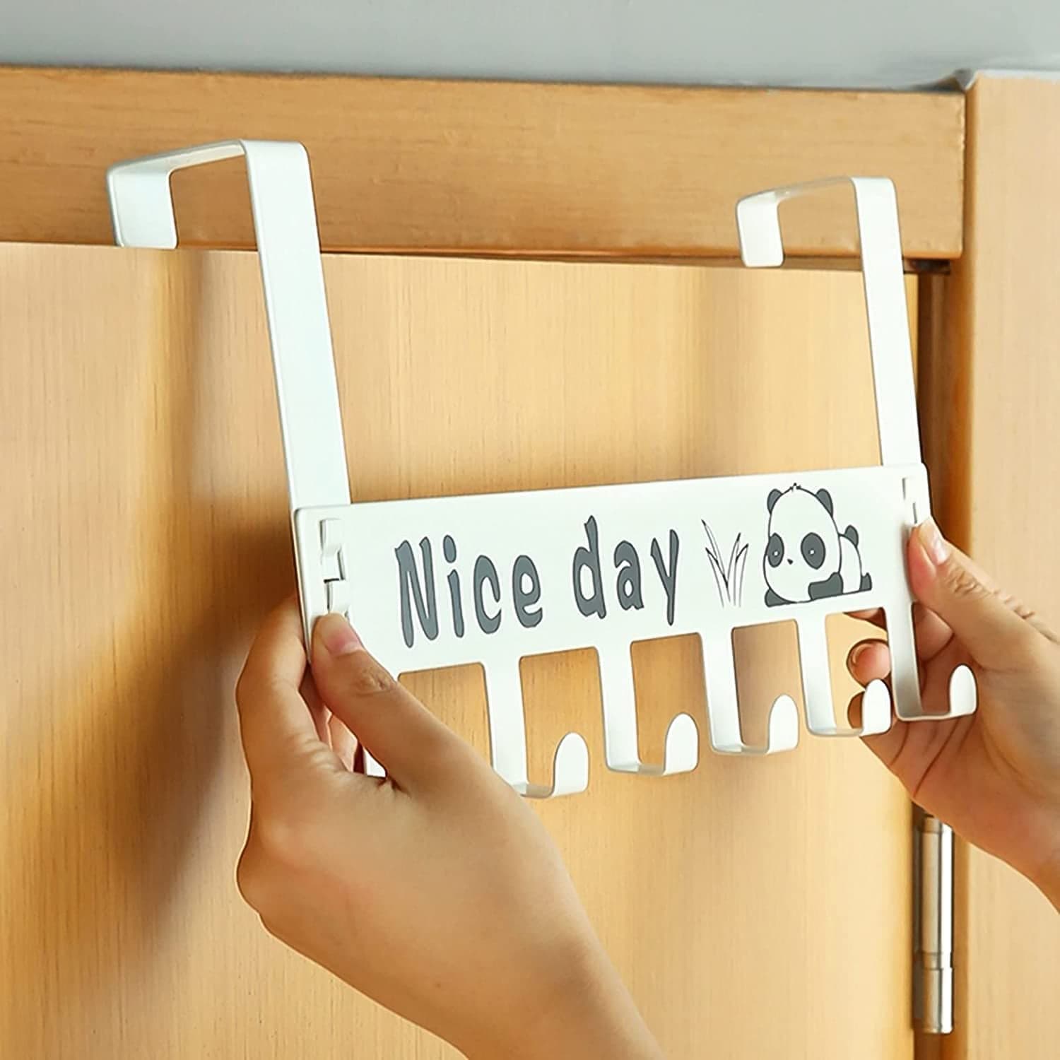 Heavy-Duty Carbon Steel Door Hook Hanger Rack (1 pc / 6 Hook / White) thumbnail 6