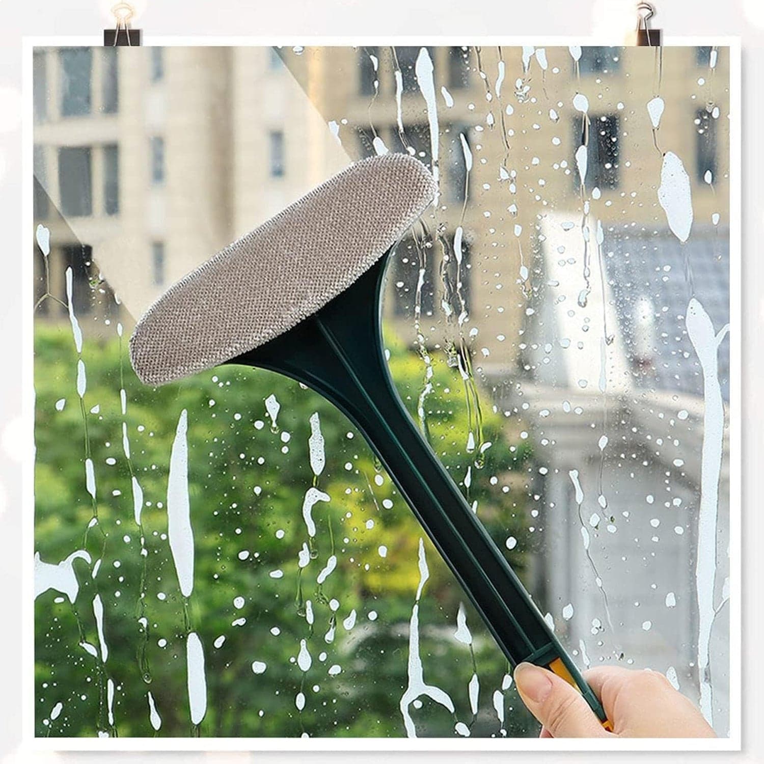 2-in-1 Mesh Cleaning Brush & Wiper with Extended Handle of Window Cleaner (1 Pc) thumbnail 4
