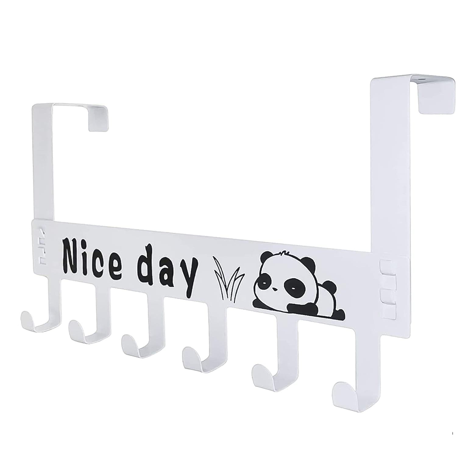 Heavy-Duty Carbon Steel Door Hook Hanger Rack (2 pc / 6 Hook / White) thumbnail 5
