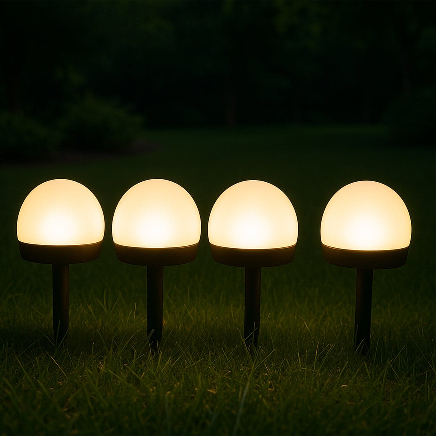 Dome Solar Garden Light Set 4 Pc thumbnail 2