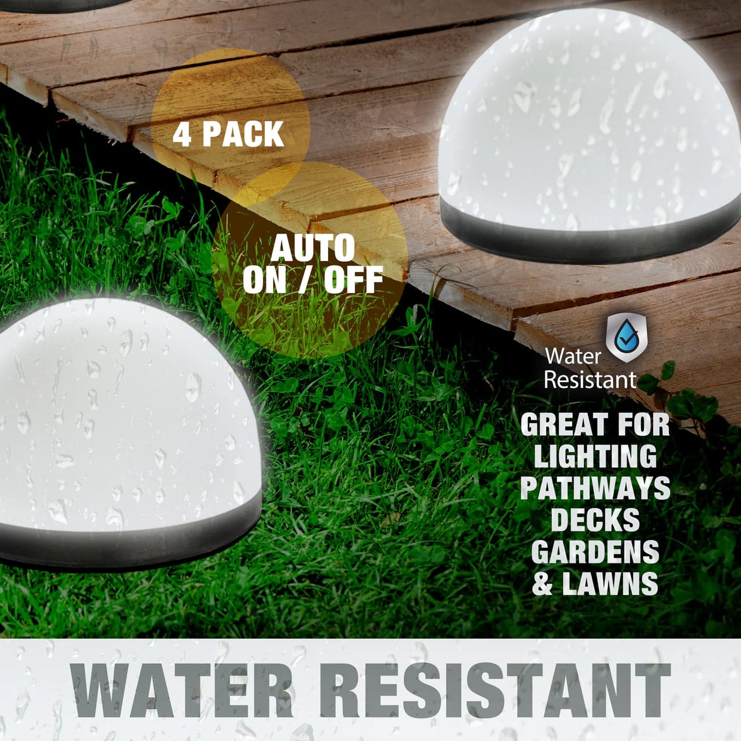 Dome Solar Garden Light Set 4 Pc thumbnail 3