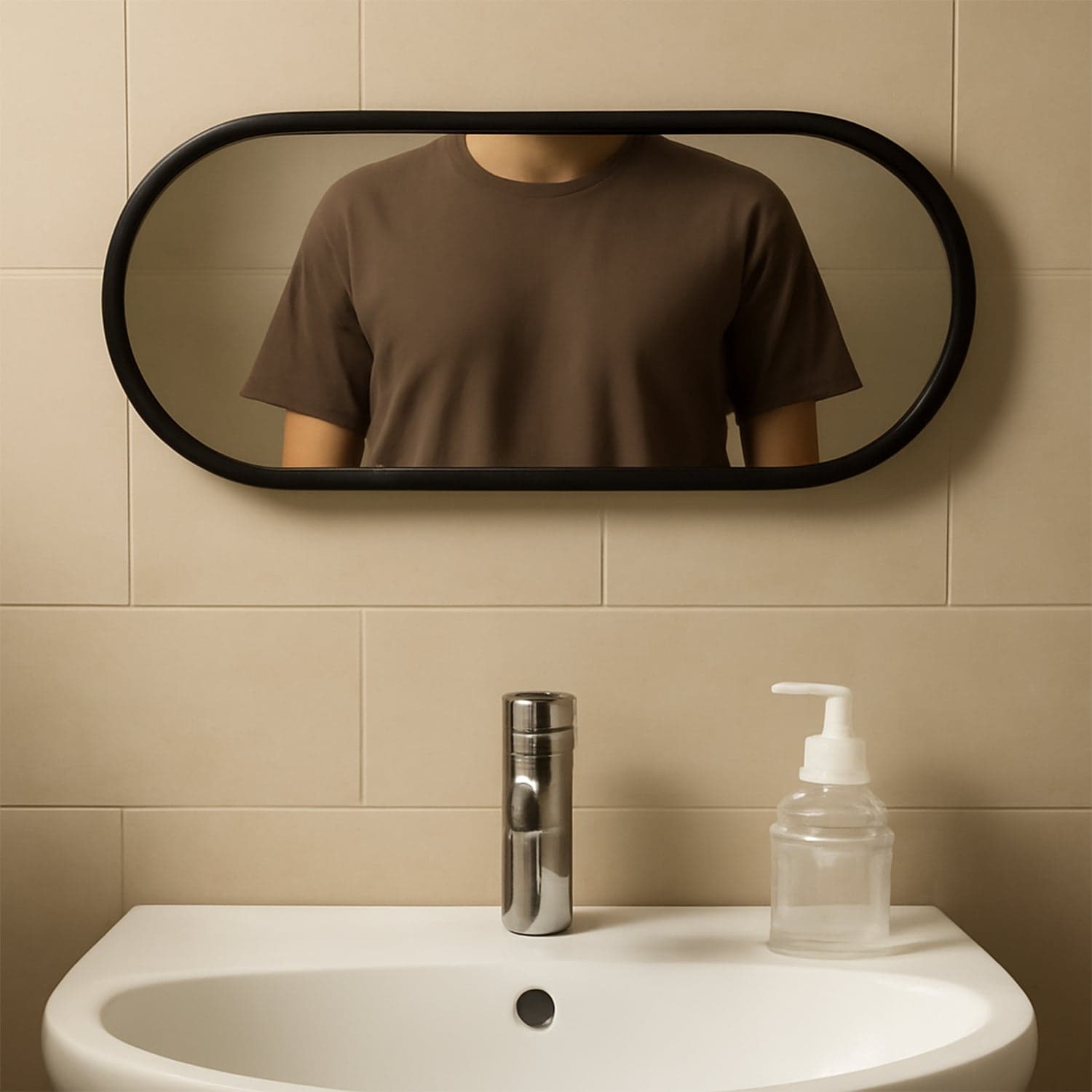 Modern Oval Wall Mounted Bathroom Mirror 1 Pc thumbnail 4