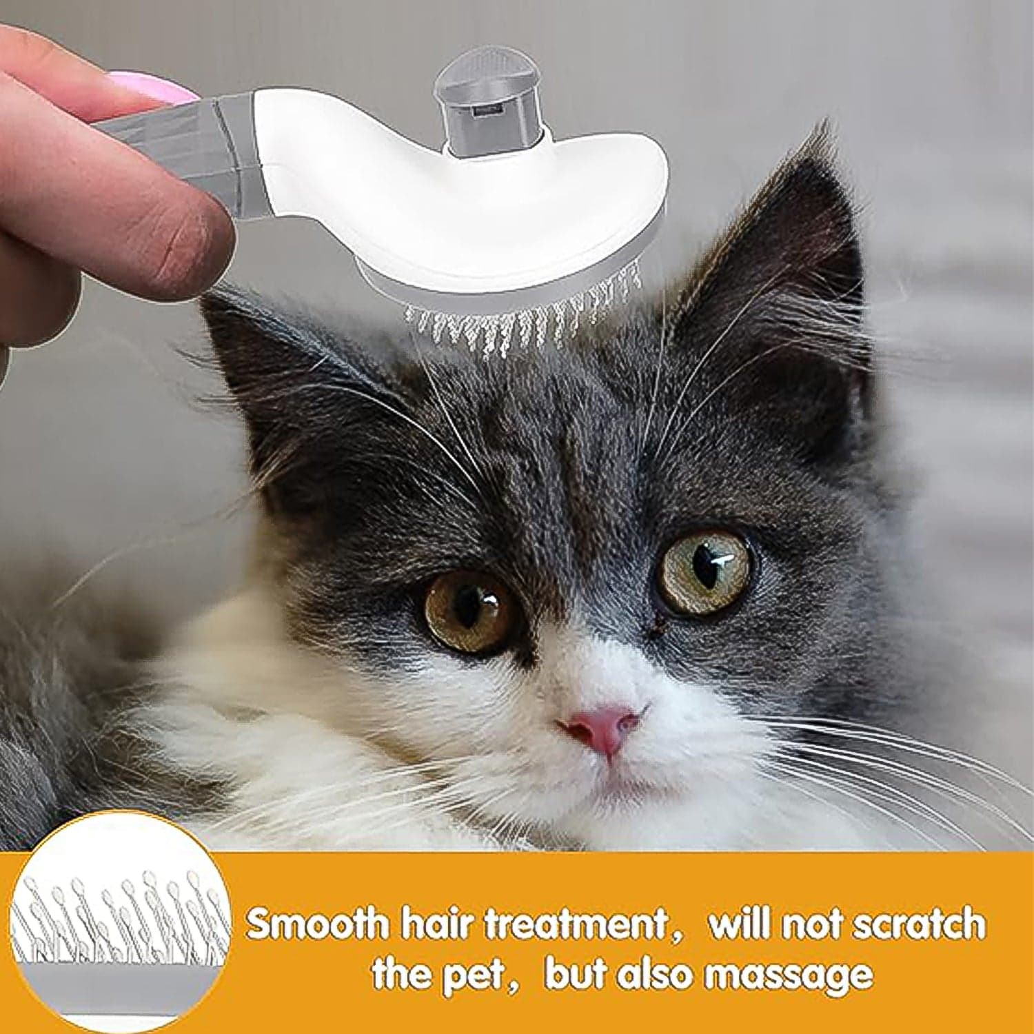 Self Cleaning Slicker Brush For Dogs Cats 1 Pc thumbnail 3