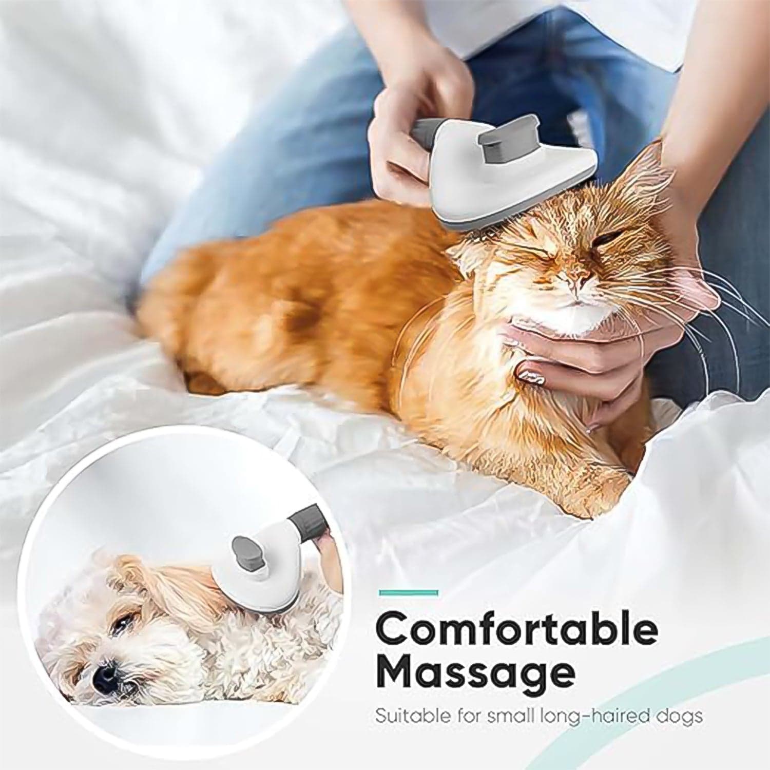 Self Cleaning Slicker Brush For Dogs Cats 1 Pc thumbnail 4