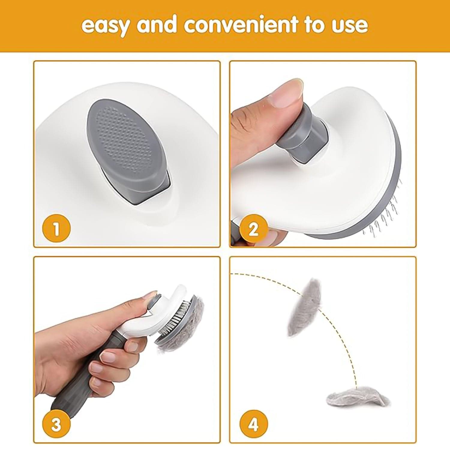 Self Cleaning Slicker Brush For Dogs Cats 1 Pc thumbnail 5