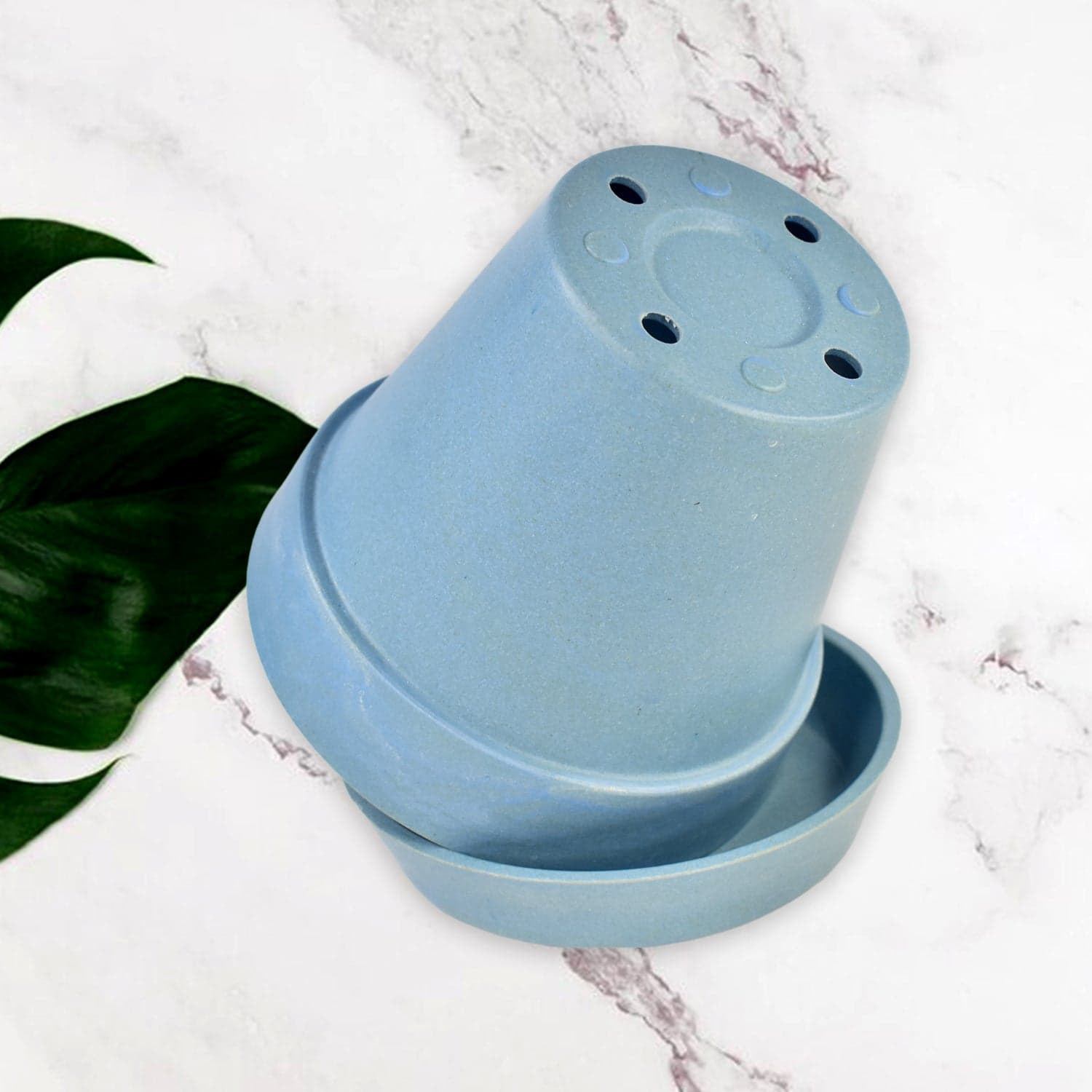 Heavy Plastic Flower pots With Tray (1 Pc) thumbnail 6