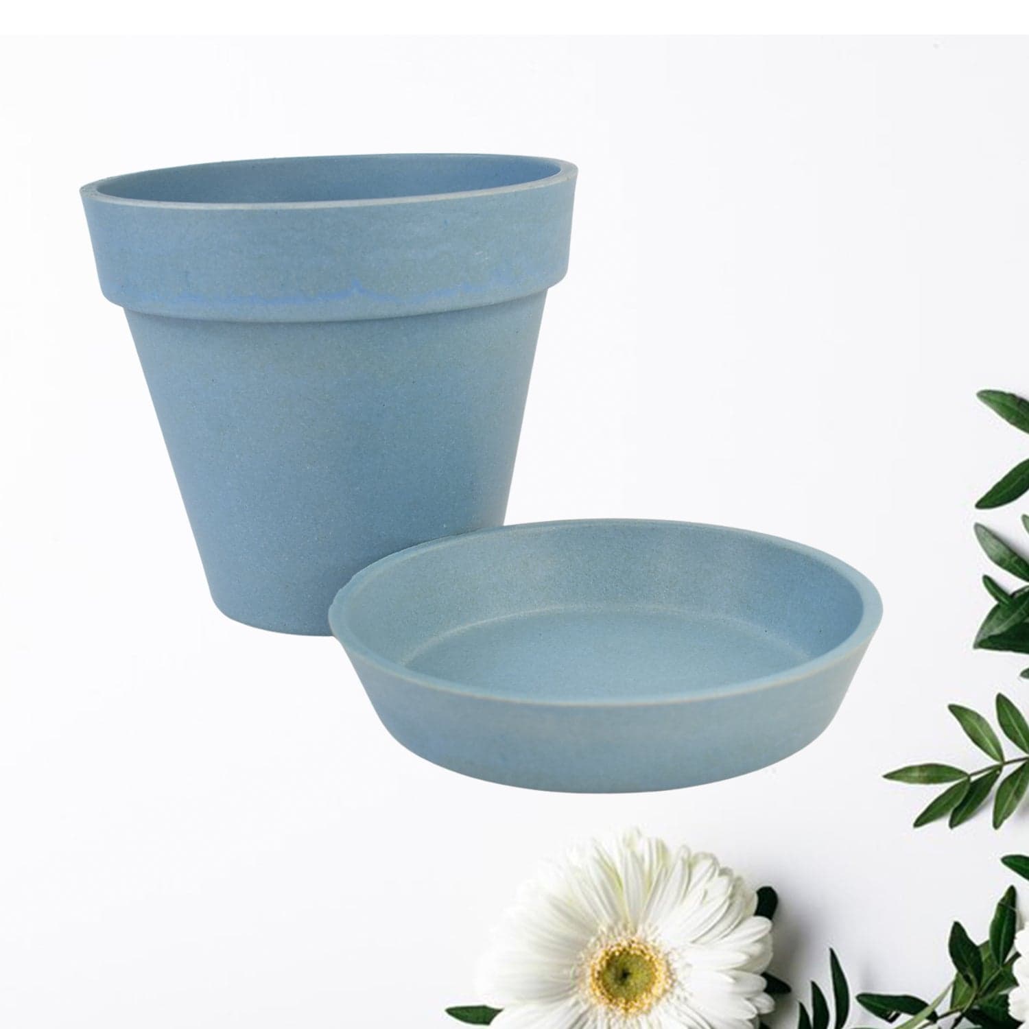 Heavy Plastic Flower pots With Tray (1 Pc) thumbnail 7