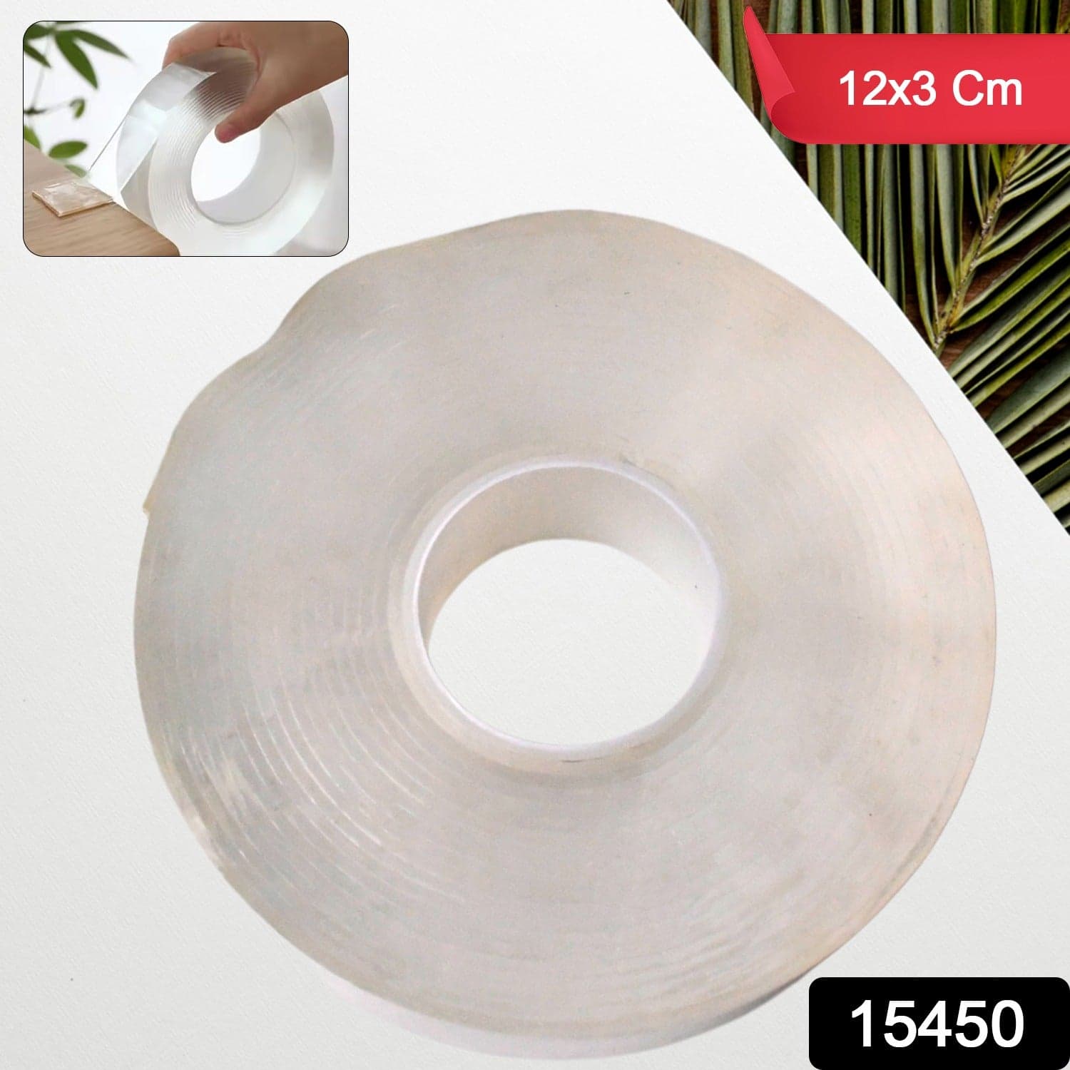 Sticky Double Sided Tape Washable Adhesive Tape Reusable (12—3 Cm / 1 Pc) thumbnail 3