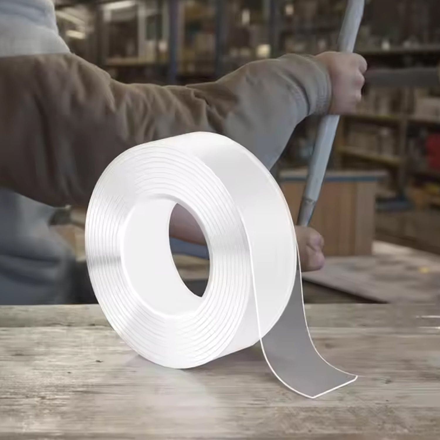 Sticky Double Sided Tape Washable Adhesive Tape Reusable (5.5—3 Cm / 1 Pc) thumbnail 6