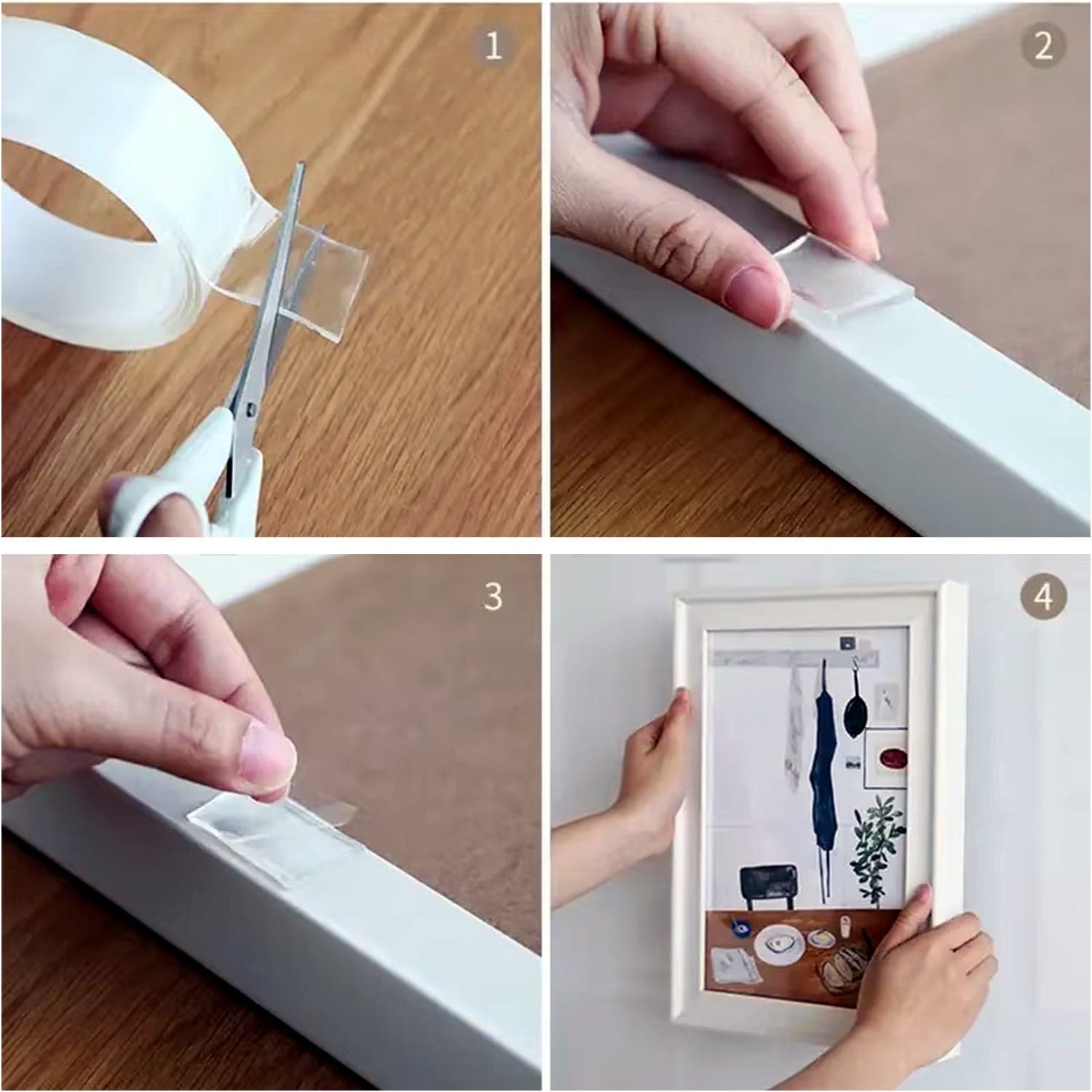 Sticky Double Sided Tape Washable Adhesive Tape Reusable (Thin / 6.5—3 Cm / 1 Pc) thumbnail 6