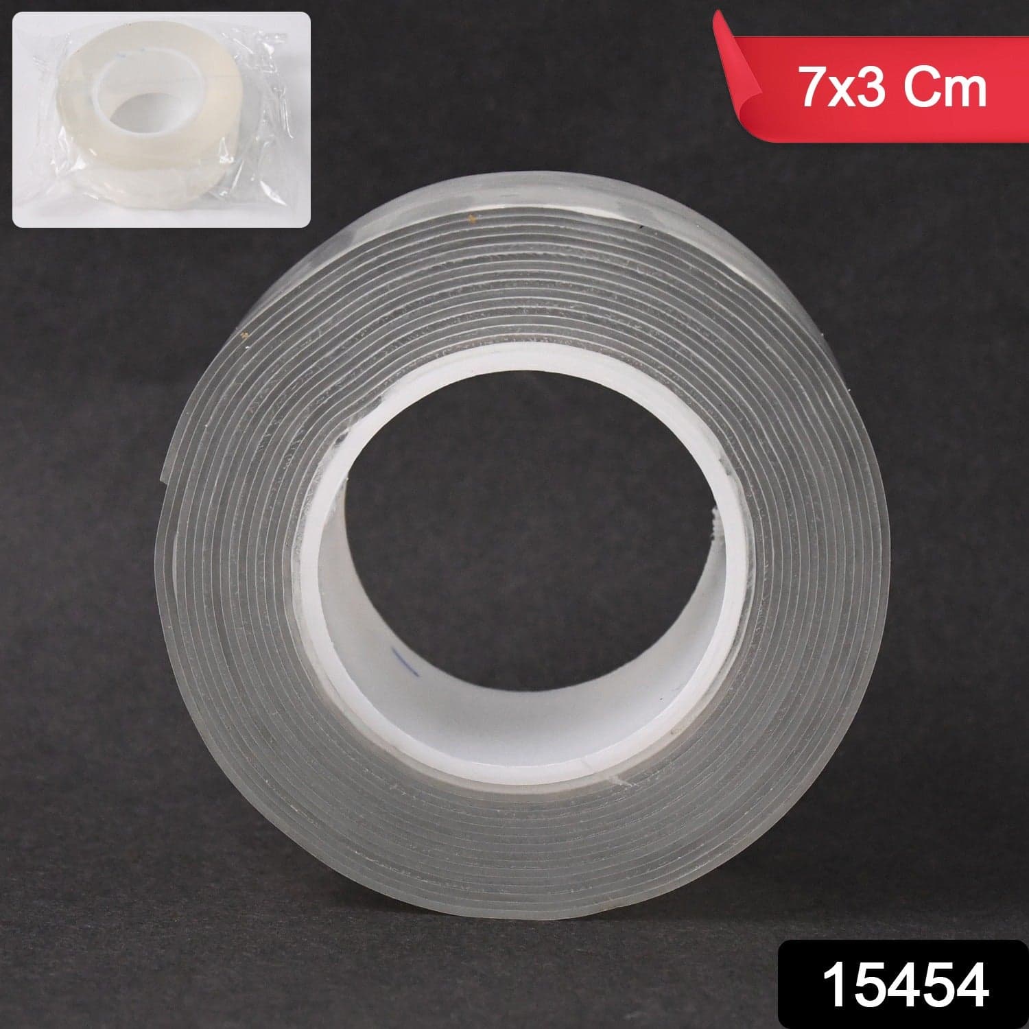 Sticky Double Sided Tape Washable Adhesive Tape Reusable (7—3 Cm / 1 Pc) thumbnail 2