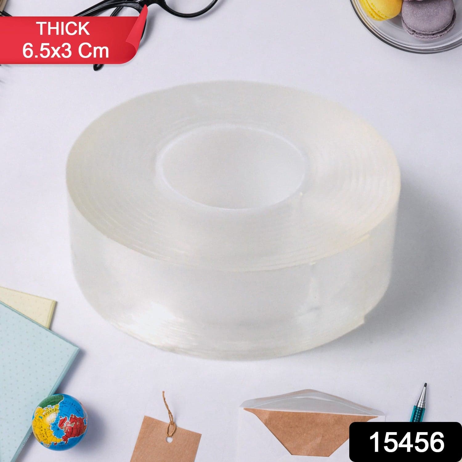 Sticky Double Sided Tape Washable Adhesive Tape Reusable (Thick / 6.5—3 Cm / 1 Pc) thumbnail 2