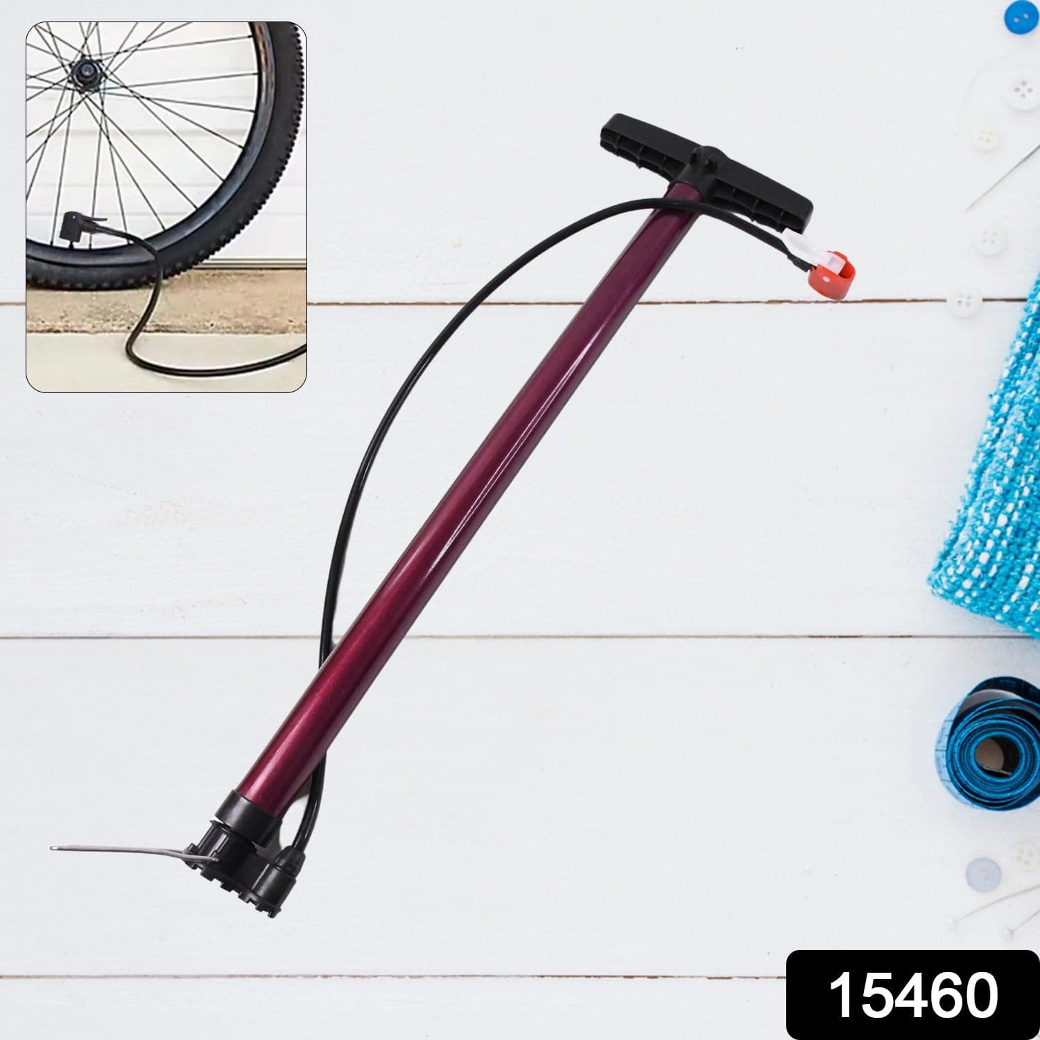 High Pressure Hand Air Pump with Dual Nozzle thumbnail 2