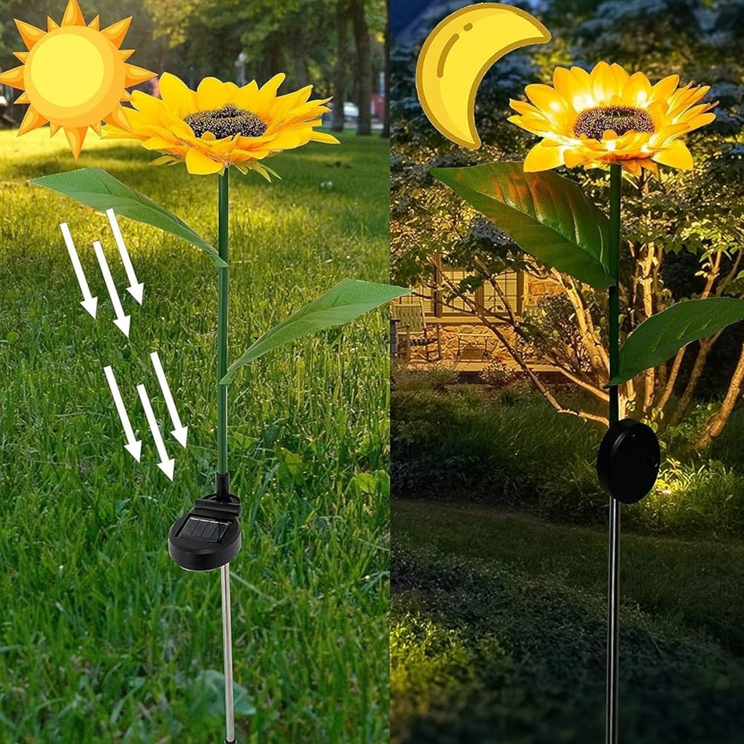 Sunflower Solar LED Lights, Warm White Garden Light (1 Pc) thumbnail 1