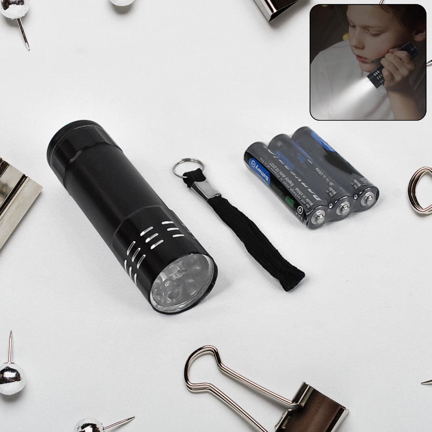 Portable Mini Torch - Super-Bright LED Flashlight with 3AAA Batteries Included thumbnail 1