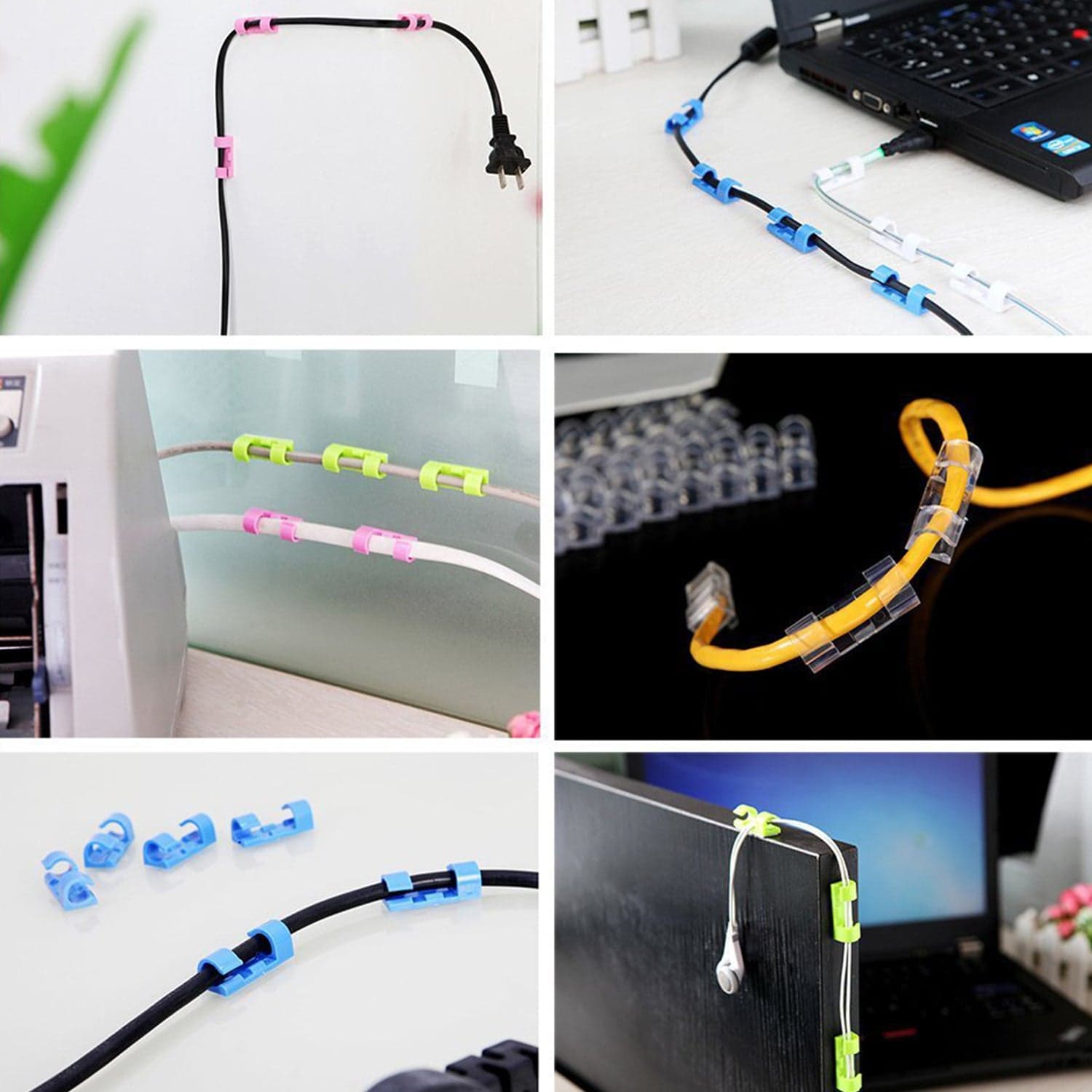 Plastic Wire Cord Cable Clips Organizer Holder (16 Pcs Set) thumbnail 7