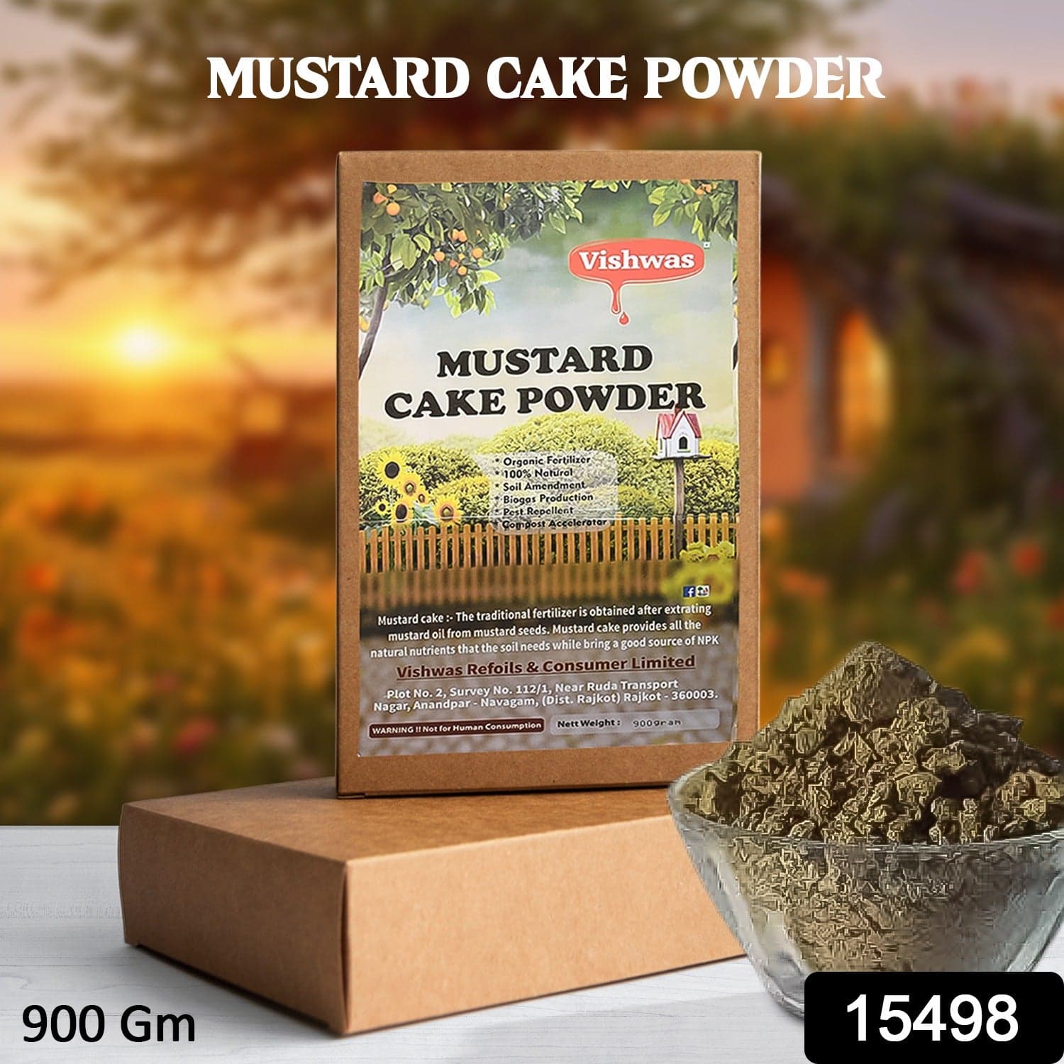 Mustard Cake Fertilizer For Plants 900gm thumbnail 2