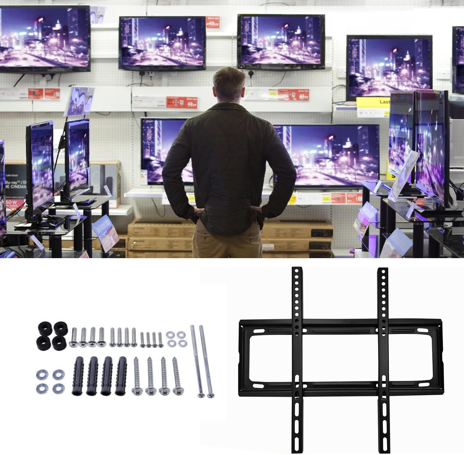 Tv Wall Bracket Mount Slim Monitor Stand For 26 X 63 thumbnail 3