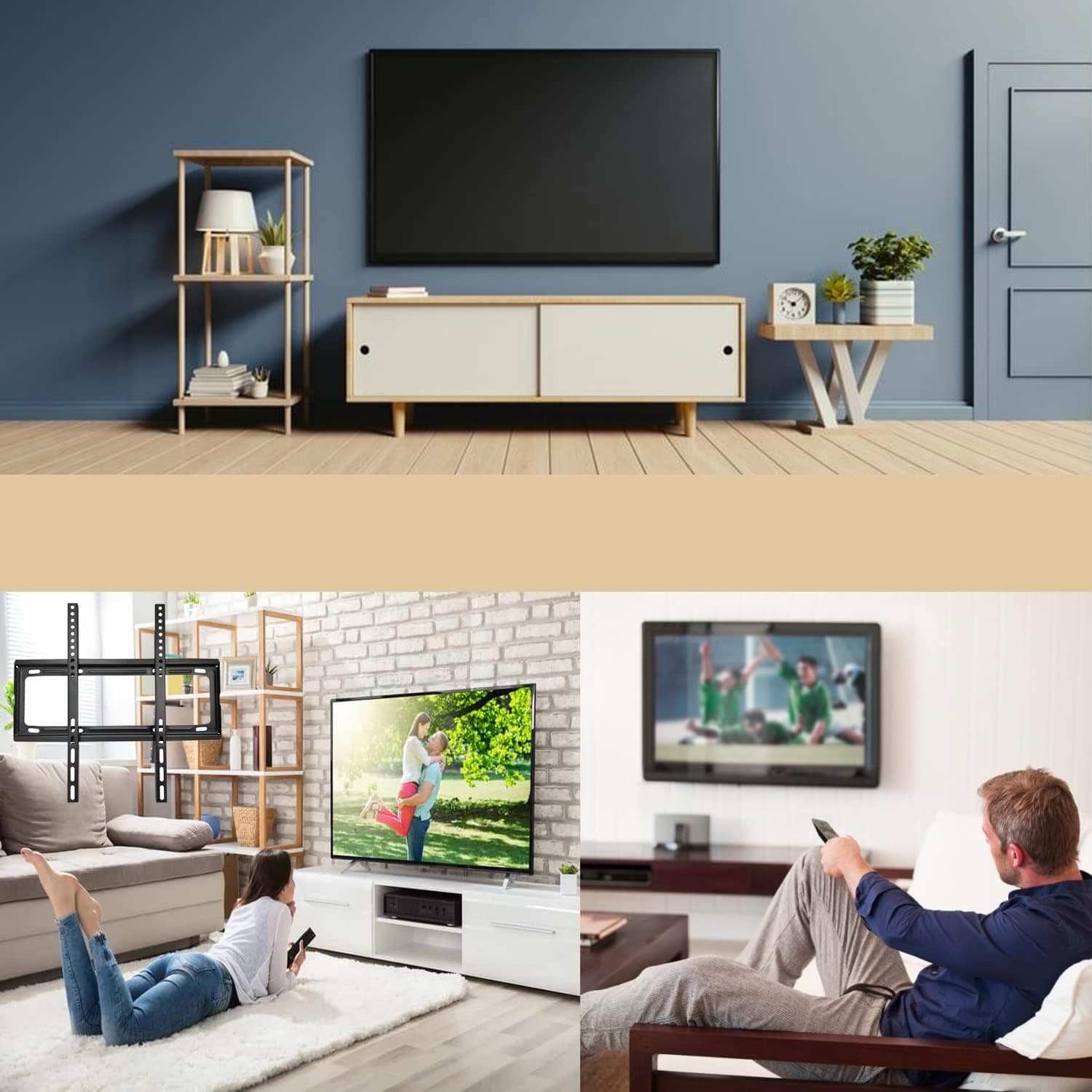 Tv Wall Bracket Mount Slim Monitor Stand For 26 X 63 thumbnail 6