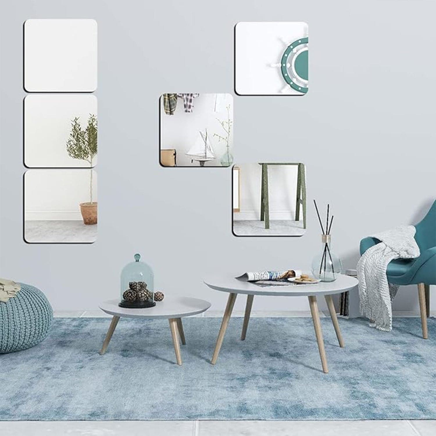 Flexible Acrylic Mirror Set 30X30 Cm 10 Pc thumbnail 5