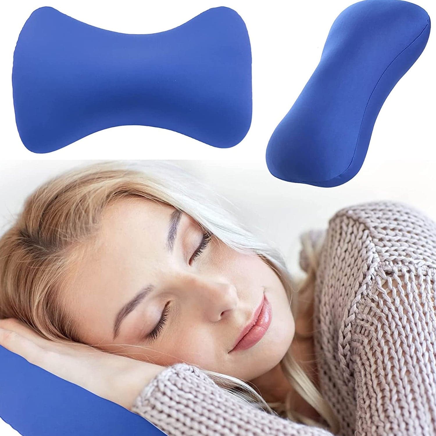 Microbead Roll Neck Pillow Mini Microbeads Bone Type Travel Pillow Soft Cushion Back Head Neck Support thumbnail 4