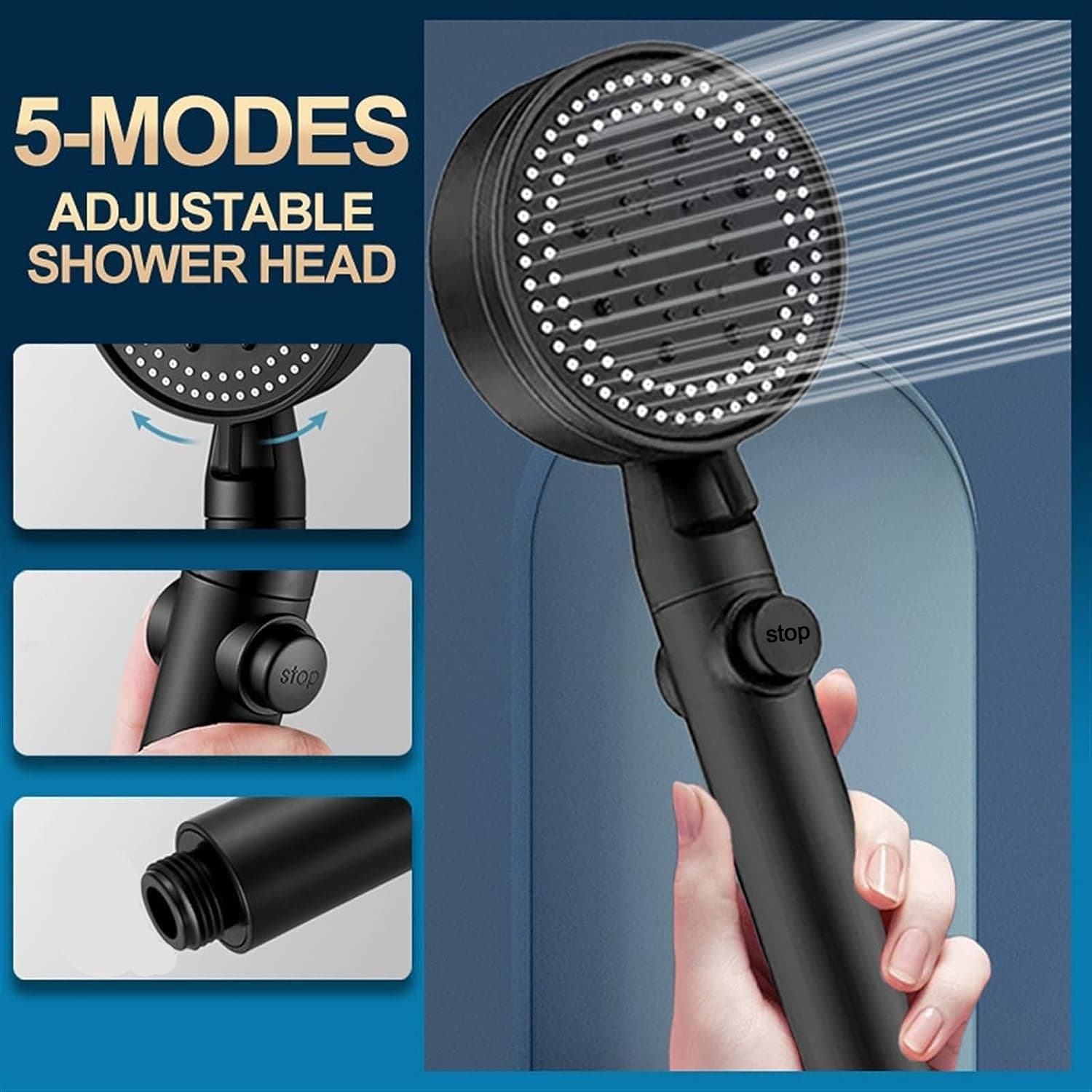 High Pressure Handheld Shower Head 1 Pc thumbnail 2
