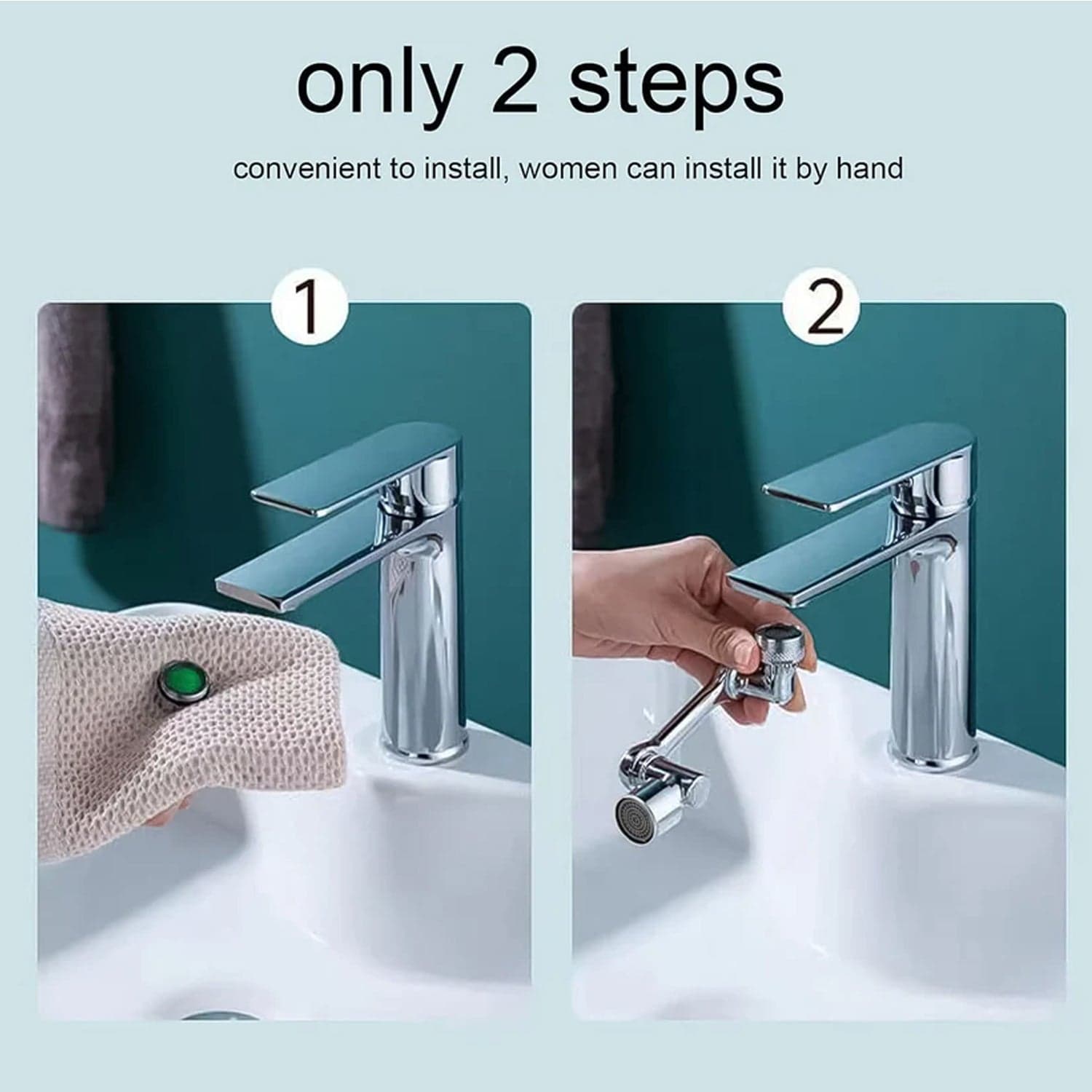Universal Faucet Extension Splash Proof Nozzle 1 Pc thumbnail 6