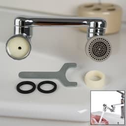 Splash Faucet Filter Of 180° Rotating Sprayer, Double O-Ring, Movable Water-Saving Sink Aerator Extender (Loose)