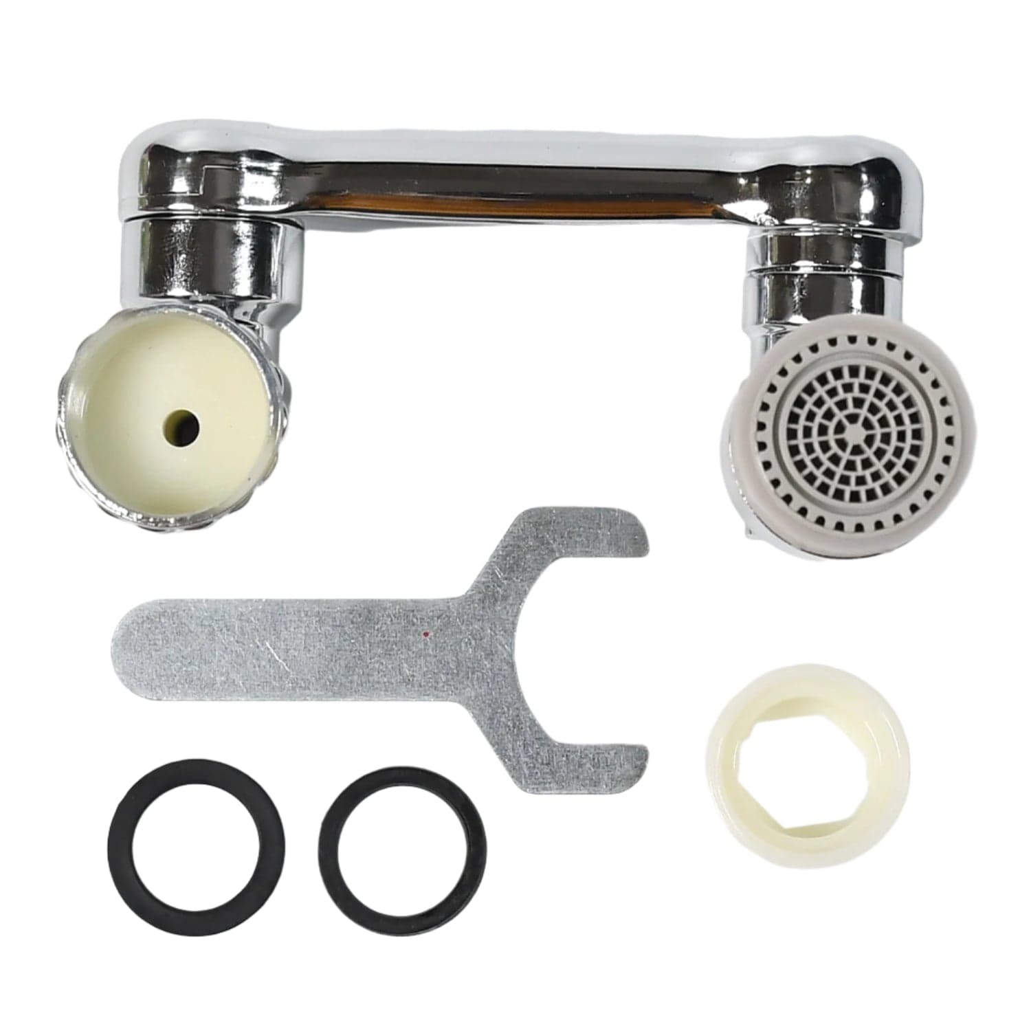 Splash Faucet Filter Of 180° Rotating Sprayer, Double O-Ring, Movable Water-Saving Sink Aerator Extender (Loose) thumbnail 3