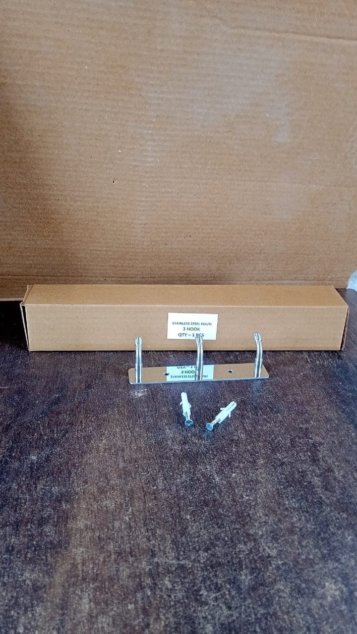 Ss Wall Mounted 3Hook Rack 1Pc thumbnail 6