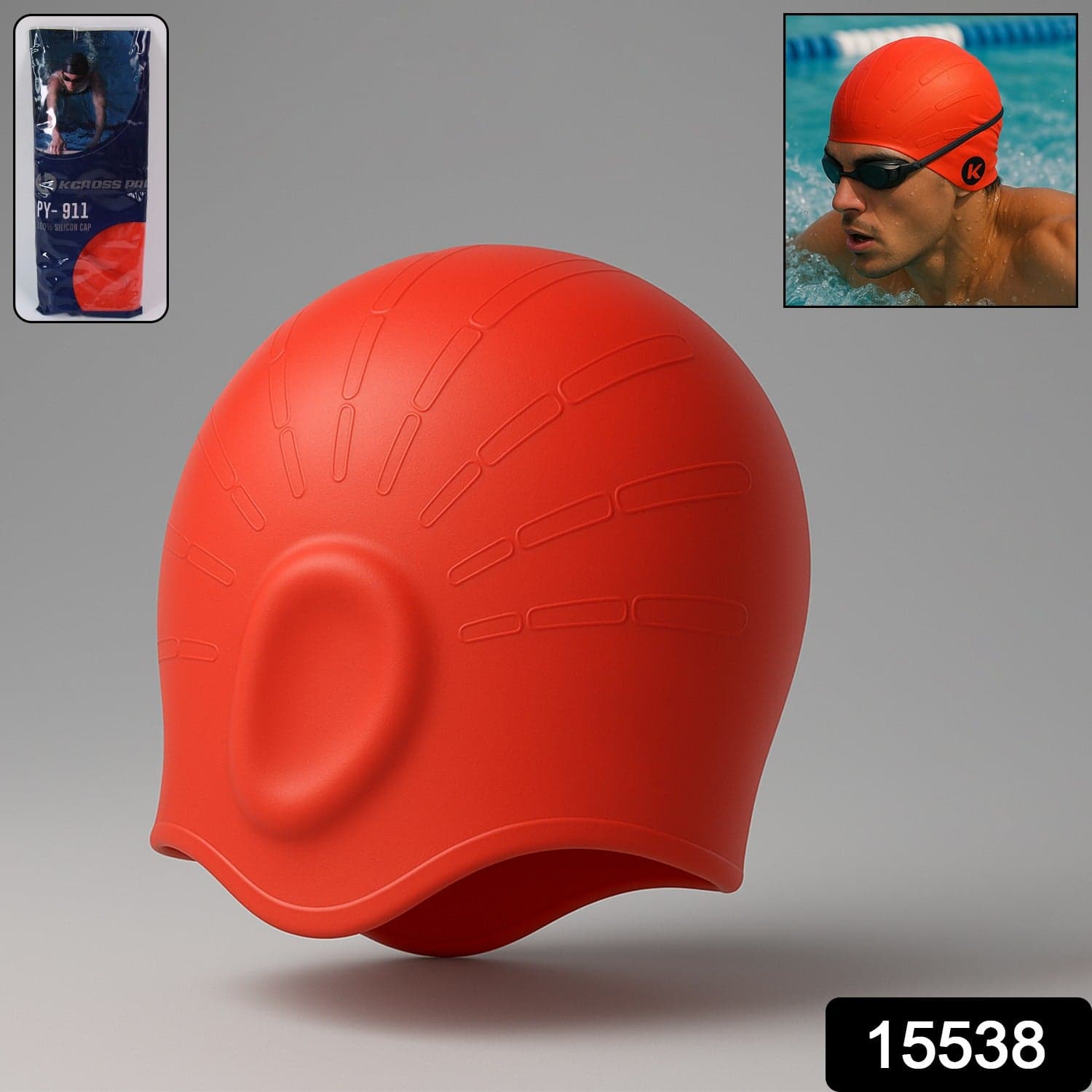 Professional Silicone Swimming Cap 1 Pc thumbnail 1