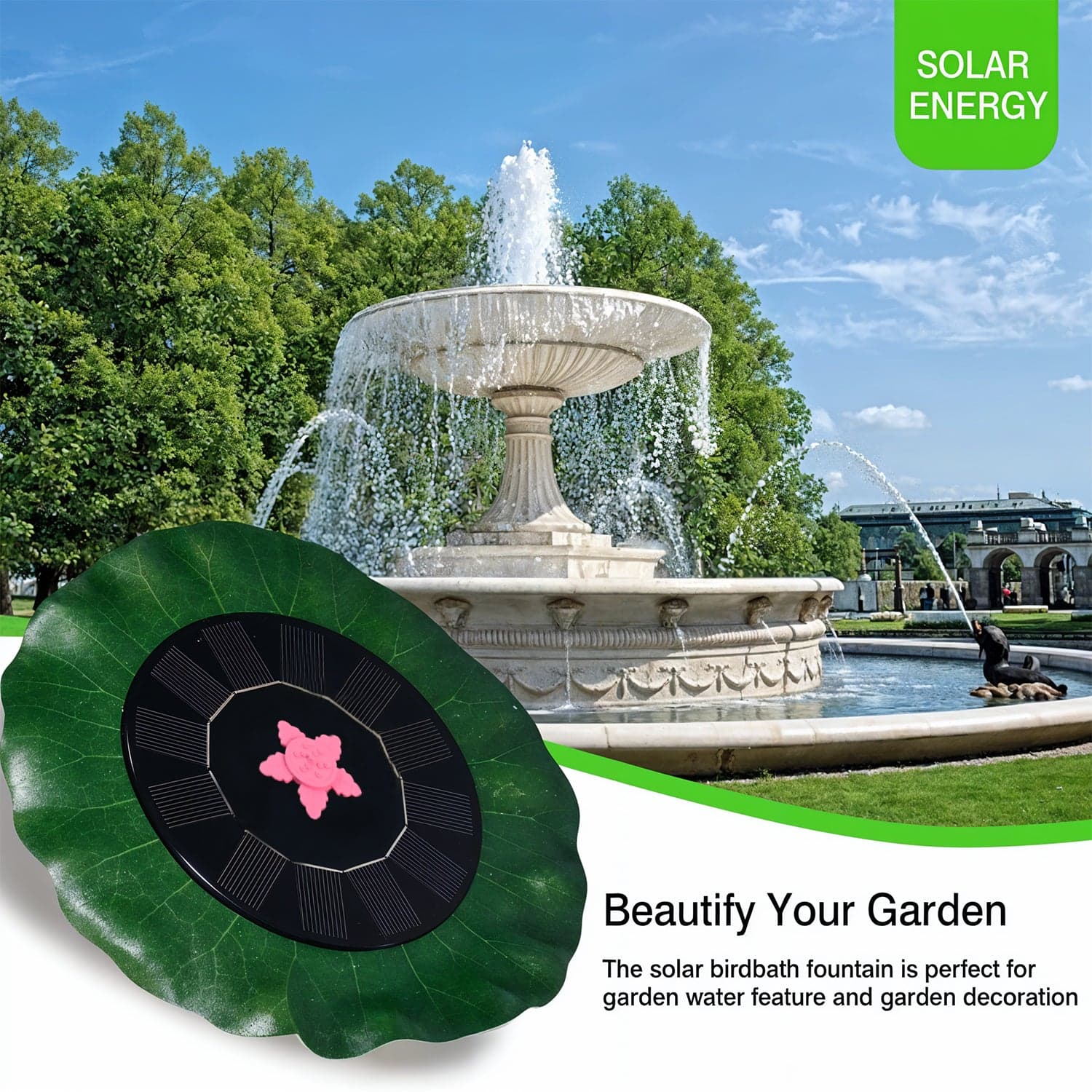 Solar Powered Floating Fountain Pump For Ponds thumbnail 3