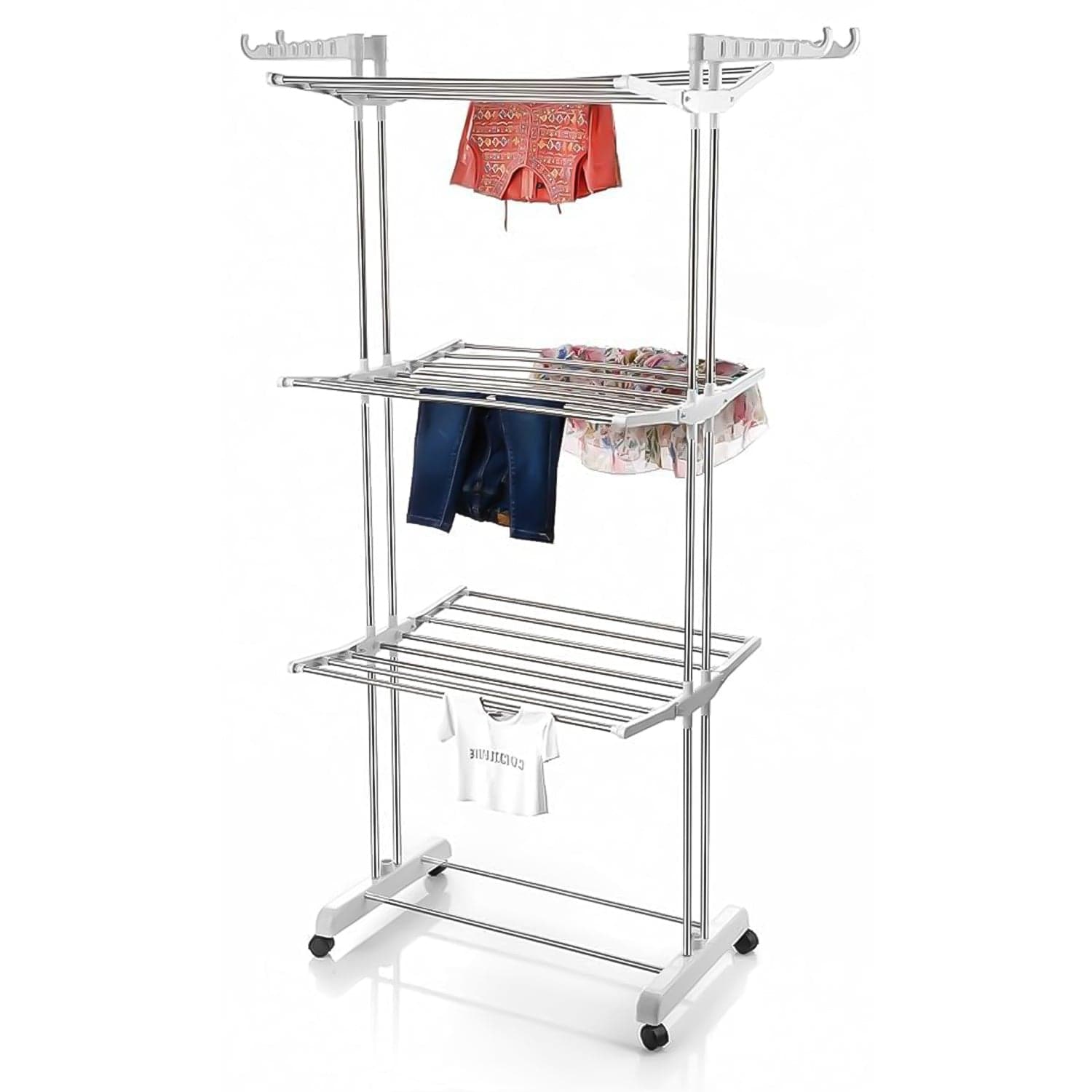 3L Ss Cloth Drying Stand With Wheels thumbnail 4