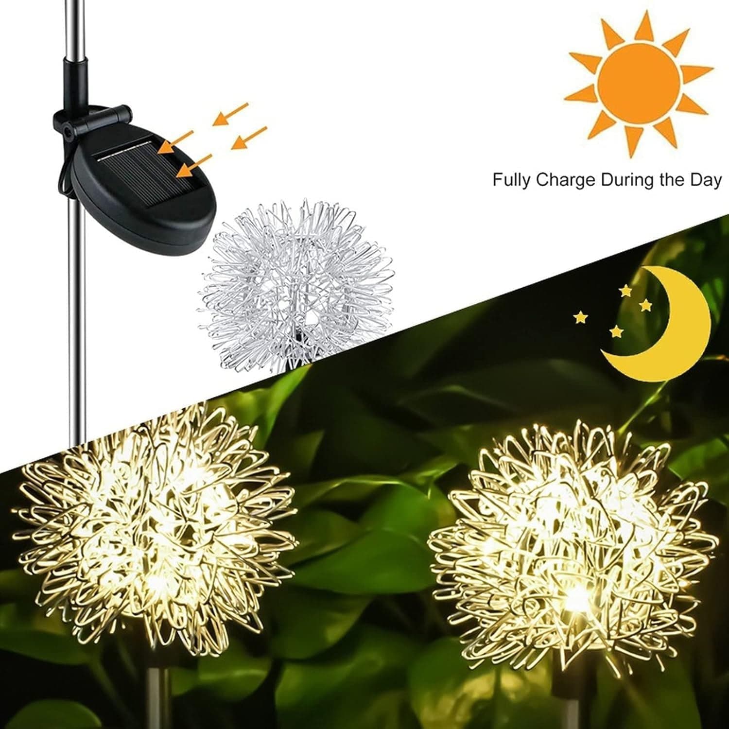 Solar Powered Dandelion Garden Lights 2Pc thumbnail 5