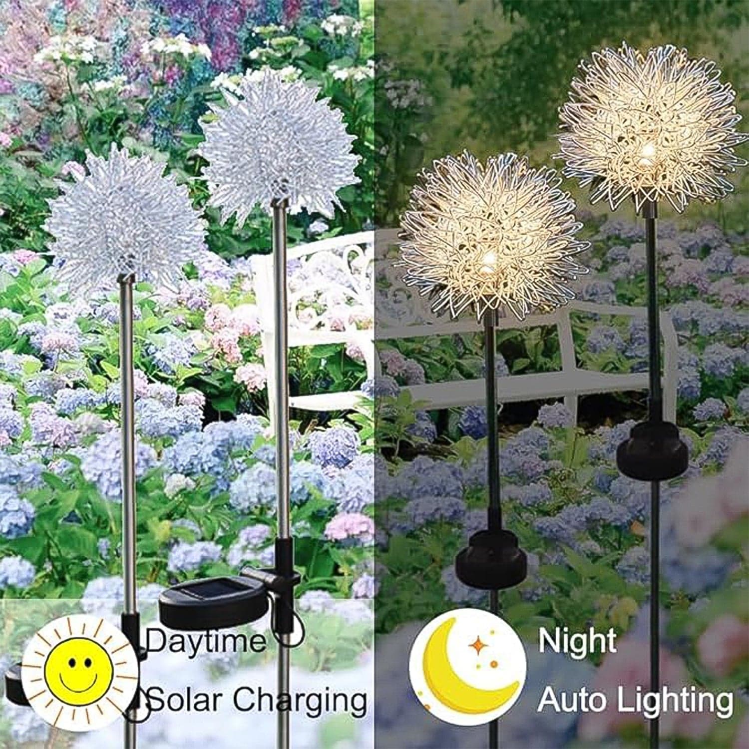 Solar Powered Dandelion Garden Lights 2Pc thumbnail 8