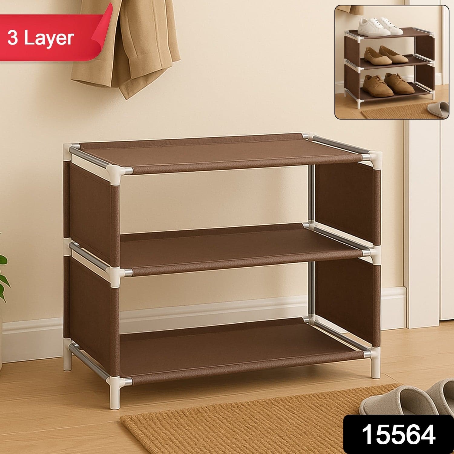 Modular Fabric Shoe Rack 3Layer thumbnail 1