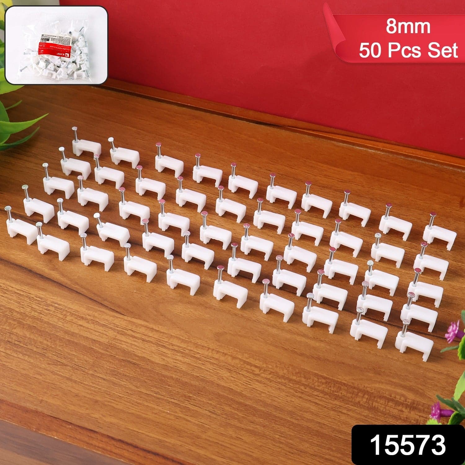 8Mm Nail Cable Clips Set 50 Pc thumbnail 1