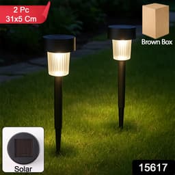 Solar Powered Led Garden Spike Light Set 31X5Cm 2 Pc