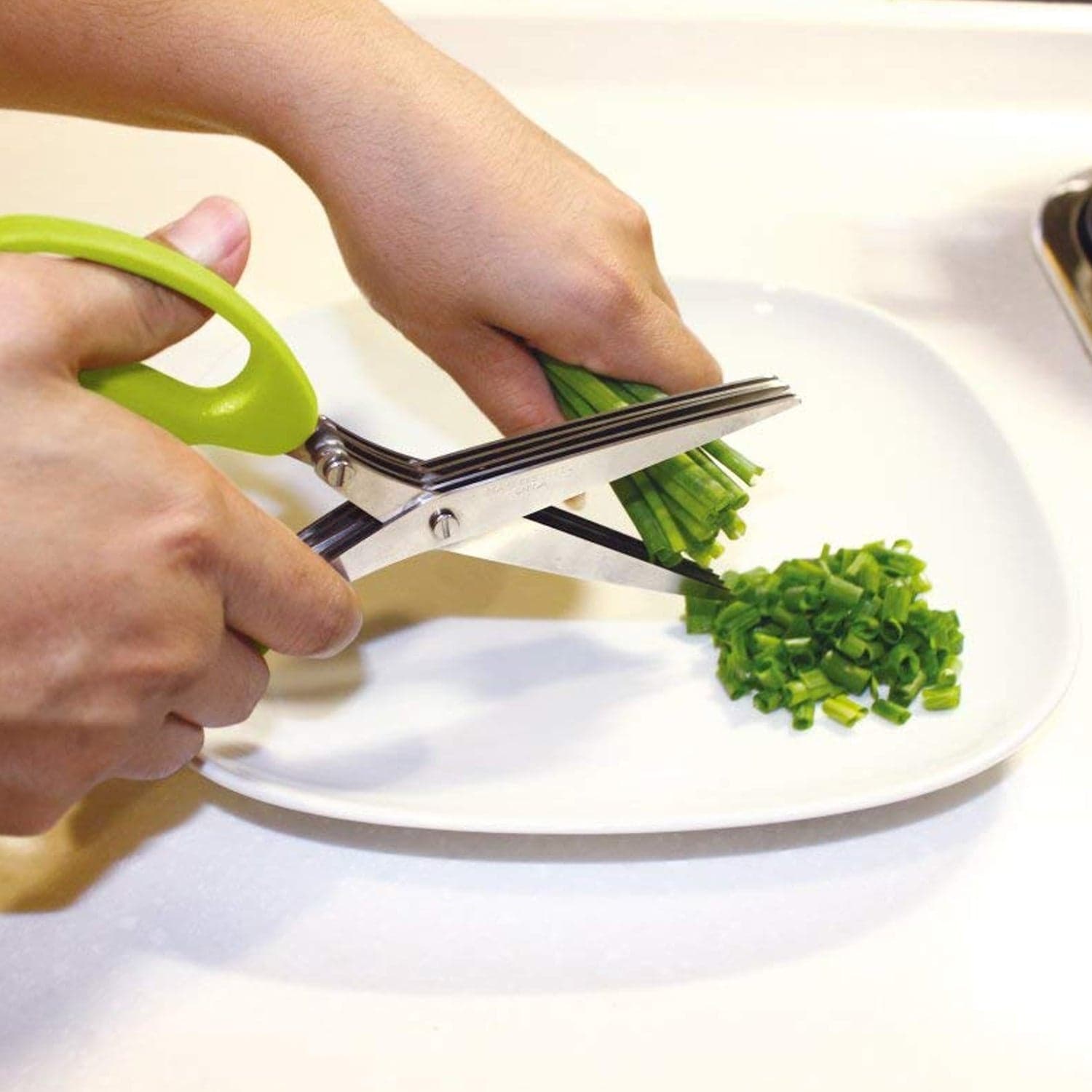 Multifunction Vegetable Stainless Steel Herbs Scissor with 3 Blades thumbnail 1