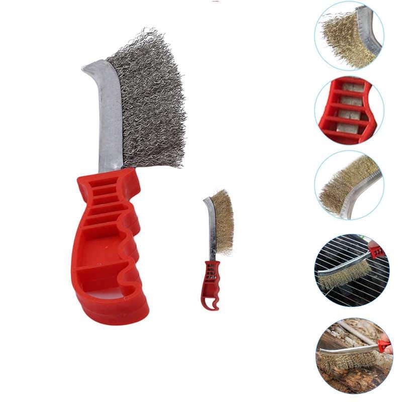 Stainless steel wire hand brush metal cleaner rust paint removing tool thumbnail 4