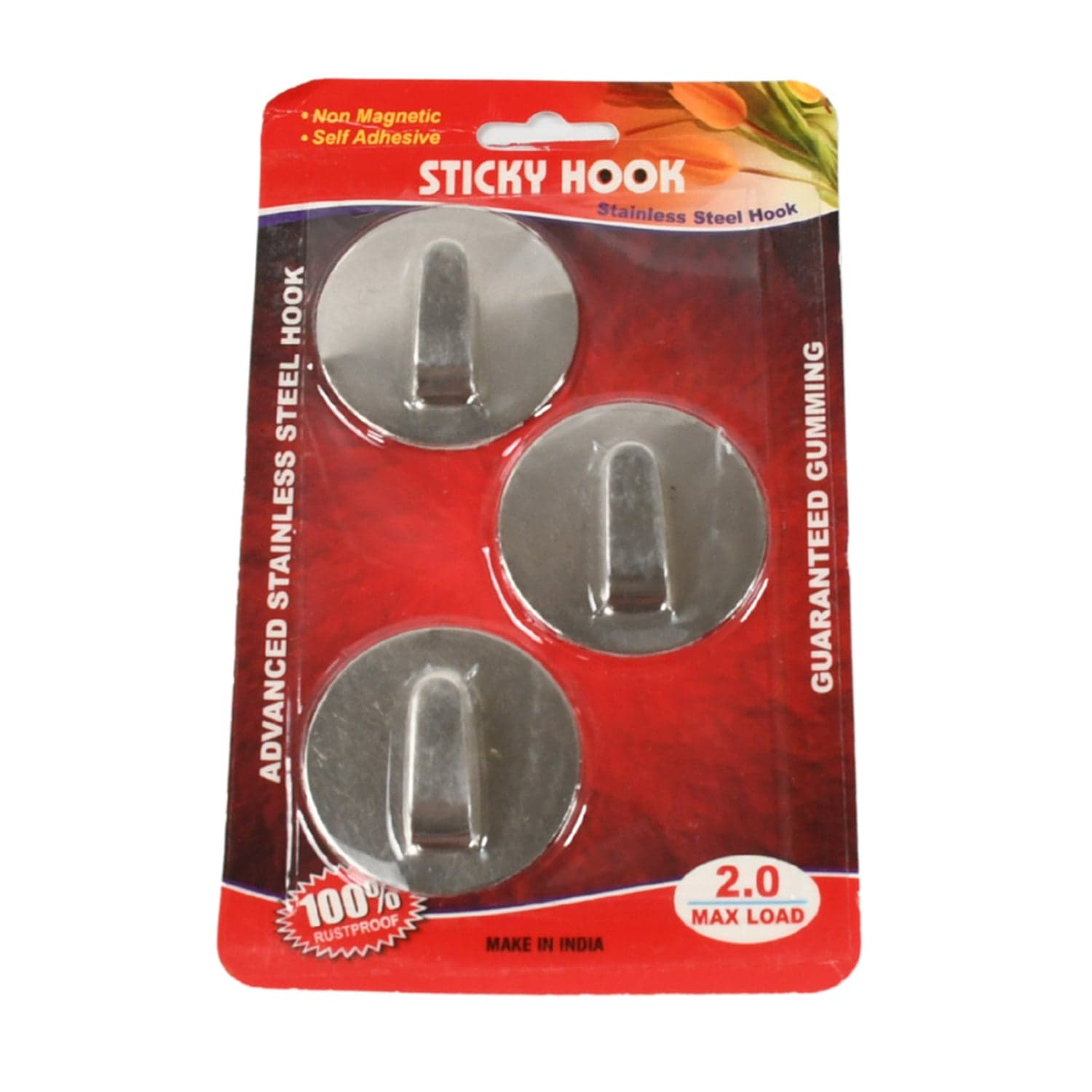 Self- Adhesive Hooks, Heavy Duty Wall Hooks Hangers Stainless Steel Waterproof Sticky Hooks For Hanging Robe Coat Towel Kitchen Bathroom And. ID-15723 thumbnail 3