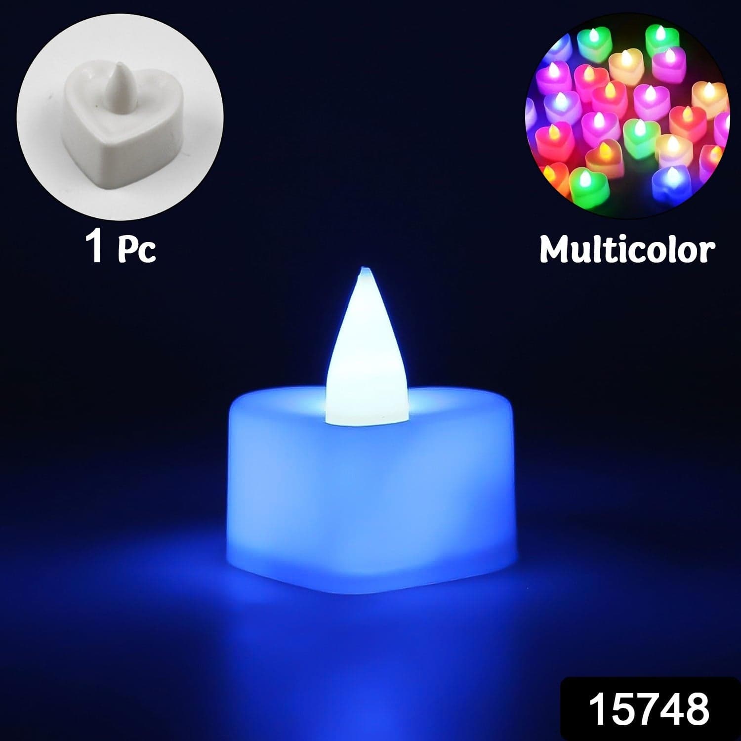 LED Tealights, Smokeless Plastic Decorative Candles, Diwali (Pack Of 1 / Multicolor) thumbnail 2