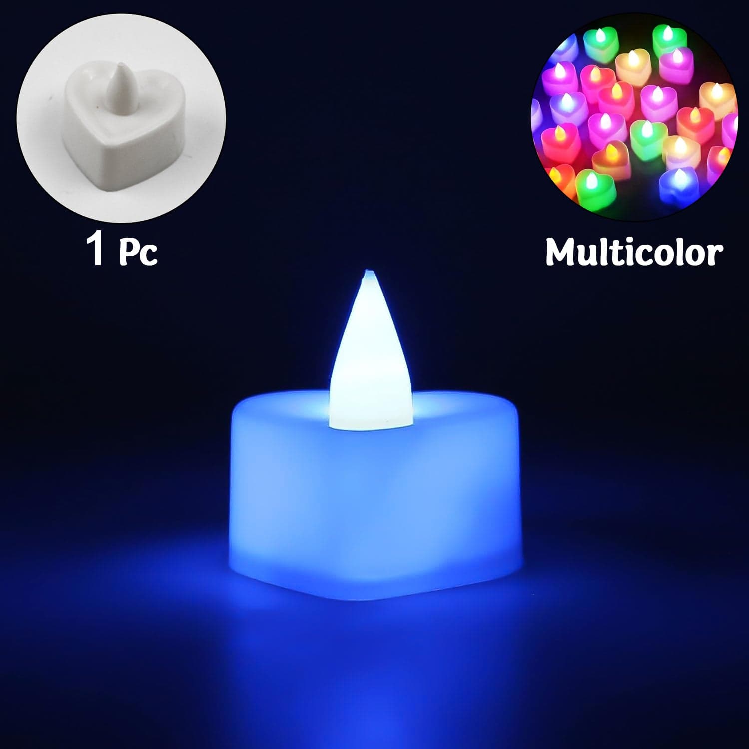 LED Tealights, Smokeless Plastic Decorative Candles, Diwali (Pack Of 1 / Multicolor) thumbnail 3