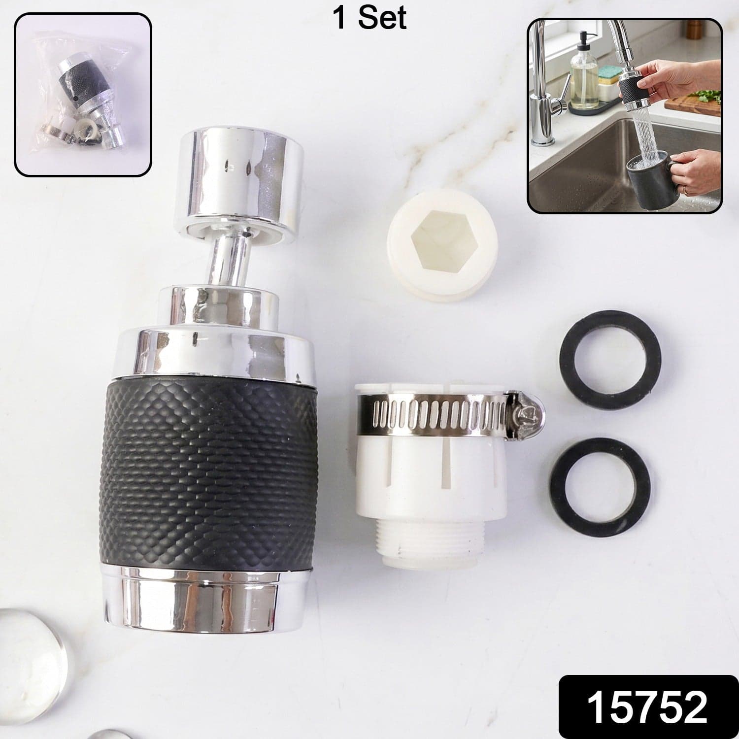 Kitchen Faucet Sprayer the 360¡ Rotatable & Water-Saving Nozzle thumbnail 3