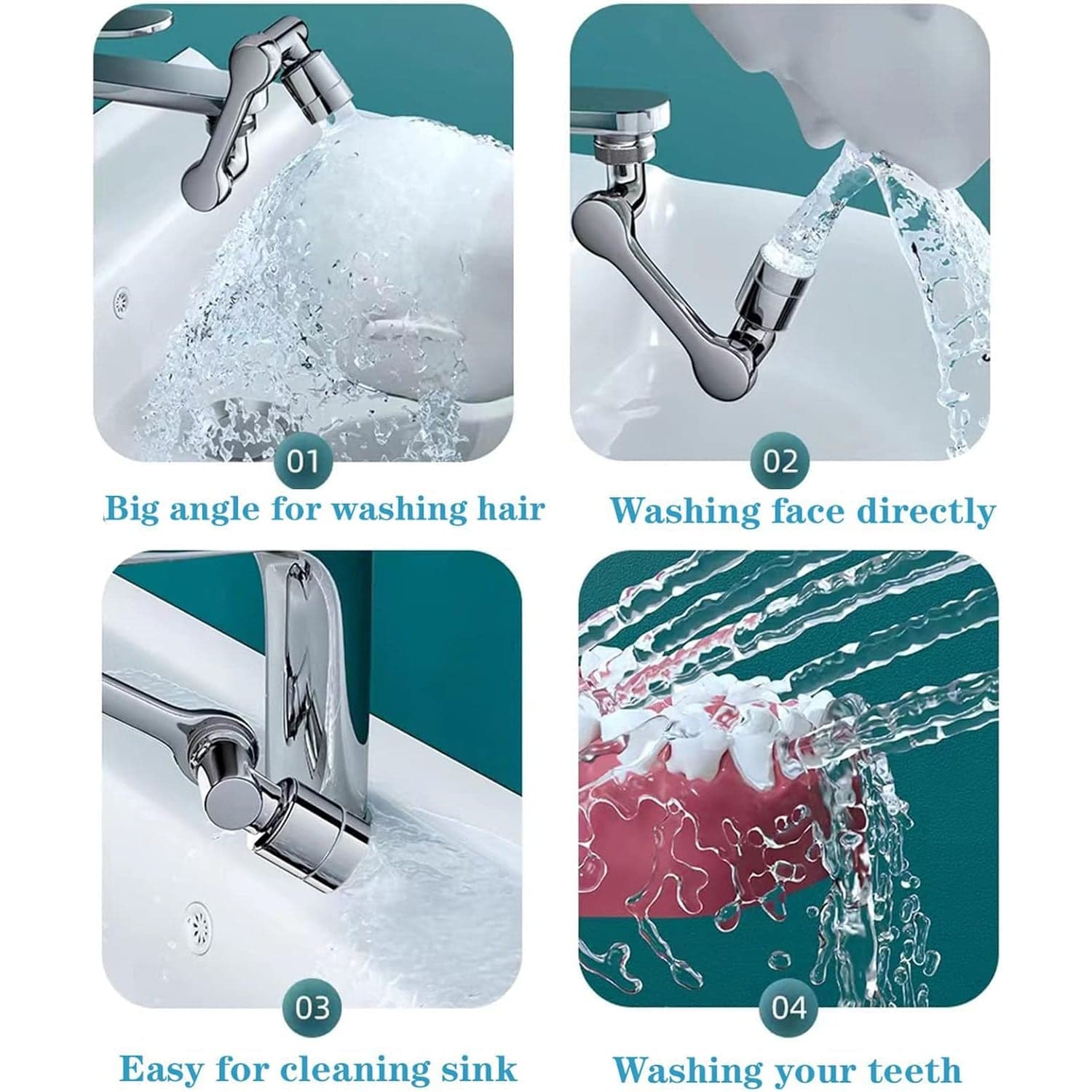 Flexible Faucet Splash Head Extender Aerator, Universal Splash Filter Faucet Sprayer (1 Set) thumbnail 3