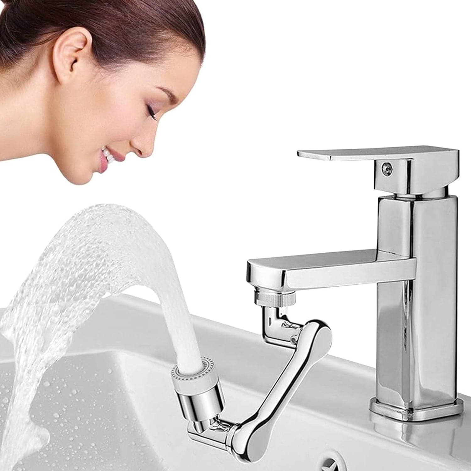 Flexible Faucet Splash Head Extender Aerator, Universal Splash Filter Faucet Sprayer (1 Set) thumbnail 5