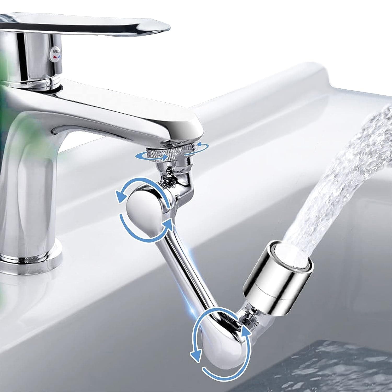 Flexible Faucet Splash Head Extender Aerator, Universal Splash Filter Faucet Sprayer (1 Set) thumbnail 8