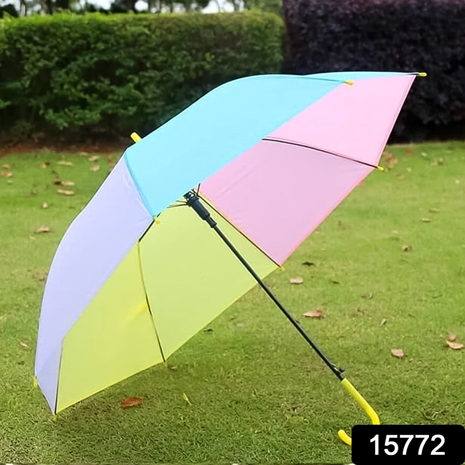 Colorful Rainbow Umbrella Multi-Colour J Shaped Handle (1 Pc / MOQ :- 5) thumbnail 2