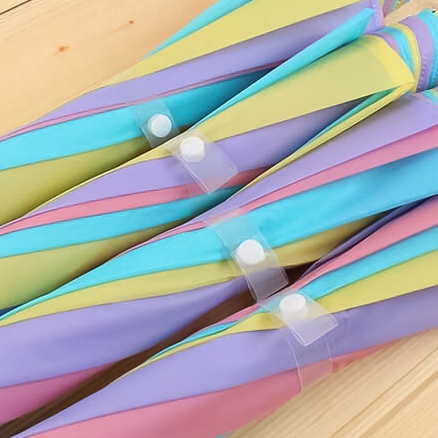 Colorful Rainbow Umbrella Multi-Colour J Shaped Handle (1 Pc / MOQ :- 5) thumbnail 3